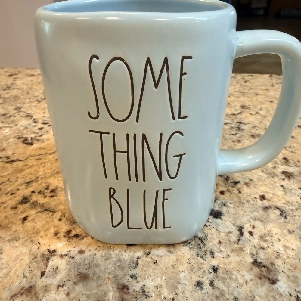 Rae Dunn SOME THING BLUE Light Blue Mug